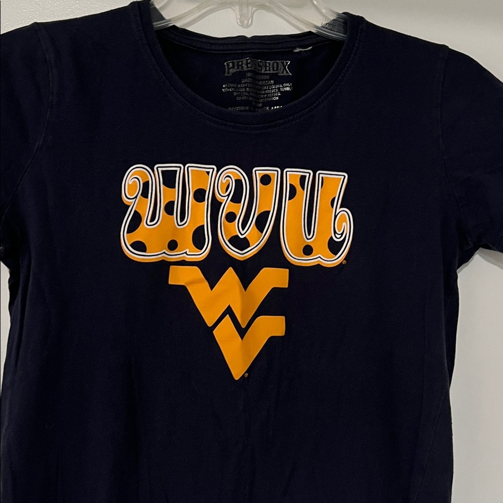 Pressbox Navy Blue Crewneck Logo Tee WVU Size Medium